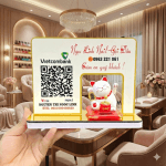 Bảng quét mã QR Code chất liệu mica viền vàng gương_QR002