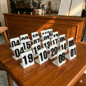 10 Thẻ Số Bàn Mica Chữ L: Combo Giá Tốt, Bền Đẹp Tiện Lợi Cho Nhà Hàng, Quán Cafe Giao Nhanh 24h