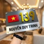 Biển số nhà có hình lá cờ Việt Nam Alu Mica BSN004