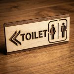 Mẫu bảng gỗ WC dán cửa nhà vệ sinh cao cấp có sẵn keo - BGWC002