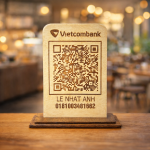 Bảng gỗ khắc mã QR Code thanh toán _QR003