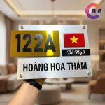 Biển Số Nhà. Mẫu nền Alu vân đá bạc, Vàng gương  BSN002
