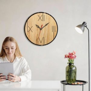 Alternative view of Đồng Hồ Gỗ Treo Tường Hệ Số La Mã DH05 phong cách Hiện Đại | Decor Cửa Hàng, Quán Ăn