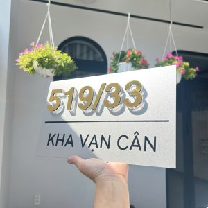 Alternative view of Biển, Bảng Số Nhà BSN104 Alcorest Nhũ Bạc Sang Trọng Nâng Tầm Không Gian, Xu Hướng Trang Trí Ngoại Thất Hiện Đại