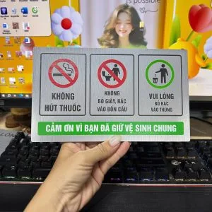 Alternative view of Bảng Qui Định Nhà Vệ Sinh Chung - ALU BẠC XƯỚC  IN UV SẮC NÉT - GIÁ ƯU ĐÃI SHIP TOÀN QUỐC
