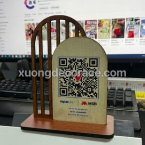 Alternative view of Bảng Mã Qrcode Gỗ In Uv: Giải Pháp Thanh Toán -Check In Tinh Tế -Phụ Kiện Decor Sang Trọng Cho Shop & Cafe