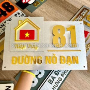 Bảng Số Alu Bạc Xước Chữ Nổi 3D Tại Quy Nhơn