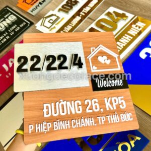 Bảng Số Nhà Gỗ Hiện Đại Kết Hợp Chữ Nổi Cao Cấp Giá Tận Xưởng Tại Bình Phước