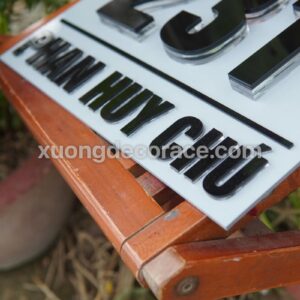 Alternative view of Biển Số Nhà Alu Trắng Chữ Mica Đen Bóng Nổi 3D Cao Cấp Kích Thước 20X30 – Thiết Kế Tinh Giản, Nổi Bật Cả Ngày Lẫn Đêm - Miễn Phí Thiết Kế - Giao Hàng Tận Nơi Tại Đà Lạt
