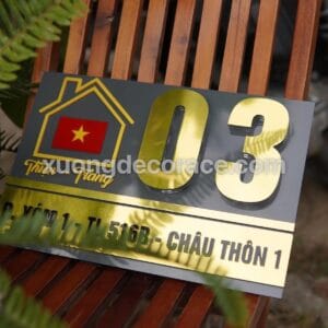 Alternative view of Biển Số Nhà Alu Xám Lá Cờ Việt Nam Nổi 3D, Chịu Mưa Nắng Chống Rỉ Sét Sự Kết Hợp Đẳng Cấp Cho Ngôi Nhà Việt, Miễn Phí Thiết Kế Tại Hải Dương