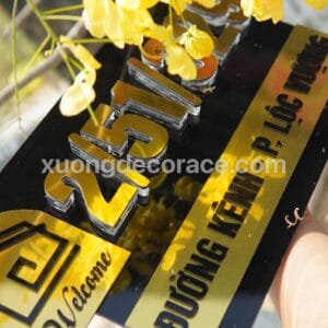 Biển Số Nhà Cao Cấp Nền Alu Đen Số Gương Nổi 10mm- Thiết Kế Sang Trọng Bền Đẹp Phù Hợp Mọi Phong Cách Kiến Trúc| Ace Decor
