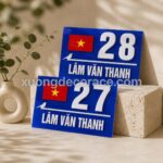 Biển Số Nhà Mica Xanh Dương Số Nổi Trắng Sang Trọng Cho Nhà Phố, Biệt Thự Thiết Kế Theo Yêu Cầu, Chống Nước Bền Màu Tại Phan Rang