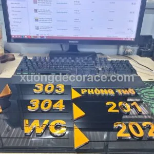Biển Số Phòng Mica Chữ Nổi 3D – Tạo Điểm Nhấn Đẳng Cấp Cho Khách Sạn - Thiết Kế Hiện Đại Lắp Đặt Dễ Dàng