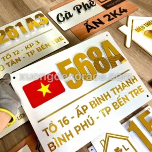Alternative view of Mẫu Bảng Số Nhà Hiện Đại Chất Liệu Ngoài Trời Chống Mọi Thời Tiết Chống Rỉ Sét Thiết Kế Theo Yêu Cầu Tại Quảng Nam