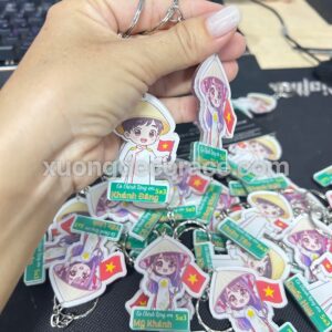 Alternative view of Móc Khoá Chibi Áo Dài Việt Nam - Niềm Tự Hài Dân Tộc - Mica 2 Mặt -Ship Toàn Quốc