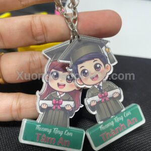 Móc Khoá Quà Tặng Mica Trong 2 Mặt Theo Yêu Cầu. Kích Thước 4X5.5 Cm, Giao Hàng Tận Nơi