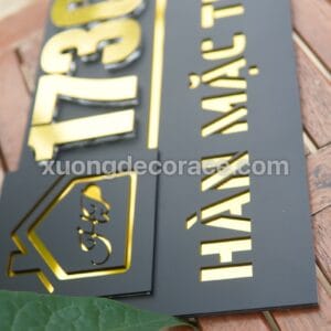 Alternative view of Nghệ Thuật Đa Tầng Vừa Âm Vừa Nổi Trên Con Biển Số Nhà Tone Xám Lông Chuột - Biển Số Nhà Chuẩn Gu Phong Cách Hiện Đại