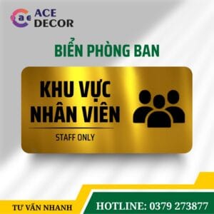 Bảng Chỉ Dẫn Khu Vực Nhân Viên - Biển Mica Alu Đẹp Hiện Đại