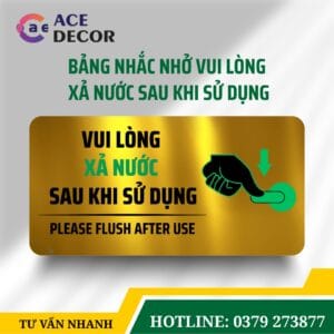 Alternative view of Bảng Nhắc Nhở Vui Lòng Xả Nước Sau Khi Sử Dụng Wc Bằng Mica, Alu In Uv Sắc Nét Cho Nhà Hàng, Quán Ăn