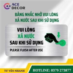 Bảng Nhắc Nhở Vui Lòng Xả Nước Sau Khi Sử Dụng Wc Bằng Mica, Alu In Uv Sắc Nét Cho Nhà Hàng, Quán Ăn