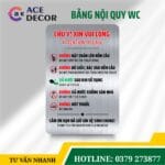 Bảng Nội Quy Khu Vực Toilet Wc Thiết Kế Dễ Thương Lịch Sự Cho Quán Cafe Alu Mica In Uv Có Keo Dán