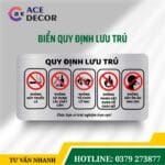 Bảng Quy Định Lưu Trú Dành Cho Khách Sạn Homestay Nhà Trọ Khung Nhôm Mica Cao Cấp, Siêu Bền | Xưởng Decor Ace
