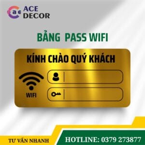 Alternative view of Bảng Thông Tin Mật Khẩu Password Wifi Quán Cafe, Trà Sữa, Văn Phòng Chất Liệu Mica Khắc Laser Đẹp