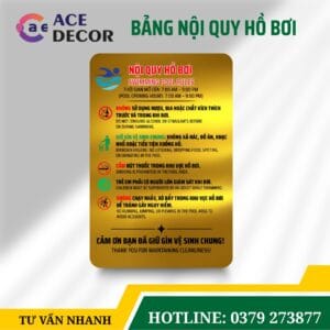 Alternative view of Biển Bảng Nội Quy Hồ Bơi Chất Liệu Alu Chống Nước, Chịu Nắng Mưa Tuyệt Đối Cho Resort, Tòa Nhà