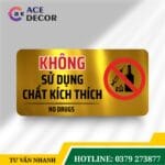 Biển Báo Cấm Sử Dụng Chất Kích Thích - Bảng Nội Quy Alu Mica Cho Cơ Quan, Nhà Xưởng