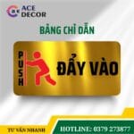 Biển Báo Đẩy Cửa Vào (Push) Cho Cửa Kính - Bảng Nhắc Nhở Alu Mica Sang Trọng Tận Xưởng