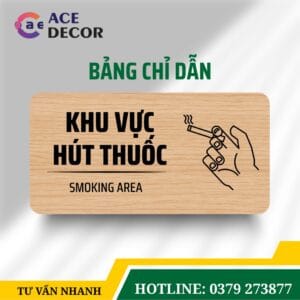 Alternative view of Biển Báo Khu Vực Được Hút Thuốc (Smoking Area) - Bảng Alu Mica Cho Văn Phòng, Xí Nghiệp