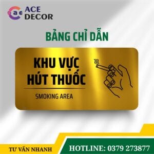 Biển Báo Khu Vực Được Hút Thuốc (Smoking Area) - Bảng Alu Mica Cho Văn Phòng, Xí Nghiệp
