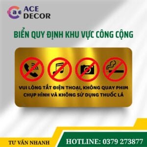 Alternative view of Biển Báo Vui Lòng Không Quay Phim Chụp Hình (No Camera / No Photo) Bằng Alu, Mica Dán Tường Dễ Dàng
