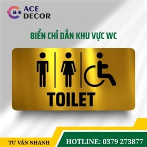 Alternative view of Biển Chỉ Dẫn Khu Vực Wc Toilet Nam Nữ Bằng Gỗ, Mica, Alu Cao Cấp Sang Trọng | Xưởng Decor Ace