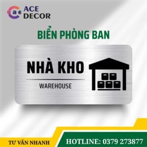 Alternative view of Biển Chỉ Dẫn Nhà Kho Vật Tư - Bảng Phòng Ban Alu Mica Đẹp, Không Bong Tróc