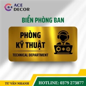 Biển Chỉ Dẫn Phòng Kỹ Thuật Giá Tốt - Bảng Tên Alu Mica Cho Nhà Máy, Xưởng Sản Xuất