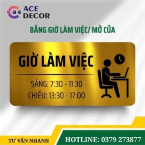 Alternative view of Biển Giờ Làm Việc/ Giờ Mở Cửa – Biển Phòng Ban Chất Liệu Alu Mica Phù Hợp Văn Phòng, Nhà Máy, Xưởng Sản Xuất |Ace Decor