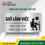Biển Giờ Làm Việc/ Giờ Mở Cửa – Biển Phòng Ban Chất Liệu Alu Mica Phù Hợp Văn Phòng, Nhà Máy, Xưởng Sản Xuất |Ace Decor