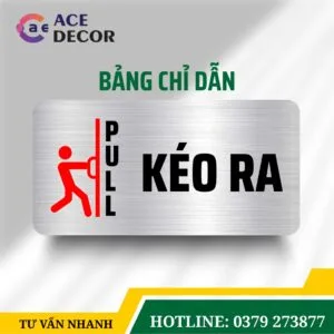 Alternative view of Biển Nhắc Cửa Kéo Ra (Pull) In Uv Sắc Nét - Bảng Mica Alu Chỉ Dẫn Cửa Kính Giá Tốt