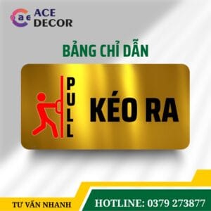 Biển Nhắc Cửa Kéo Ra (Pull) In Uv Sắc Nét - Bảng Mica Alu Chỉ Dẫn Cửa Kính Giá Tốt