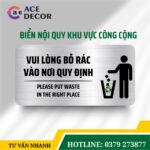 Biển Nhắc Nhở Bỏ Rác Vào Thùng Đúng Nơi Quy Định Alu Mica In Uv Theo Yêu Cầu