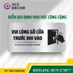 Biển Nhắc Nhở Gõ Cửa Trước Khi Vào Dành Cho Văn Phòng Công Ty Alu Cao Cấp In Uv