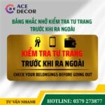 Biển Nhắc Nhở Kiểm Tra Kỹ Hành Lý Tư Trang Trước Khi Rời Đi Cho Khách Sạn, Homestay Bền Đẹp