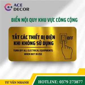 Alternative view of Biển Nhắc Nhở Tắt Điện Khi Ra Về Chất Liệu Alu Mica Cao Cấp Dành Cho Văn Phòng