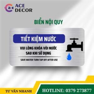 Alternative view of Biển Nhắc Nhở Tiết Kiệm Nước Chất Liệu Alu Mica Theo Yêu Cầu Cho Văn Phòng, Nhà Xưởng, Trường Học