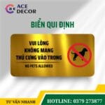 Biển Nhắc Nhở Vui Lòng Không Mang Thú Cưng (No Pets Allowed) Bền Đẹp Cho Cửa Hàng, Siêu Thị