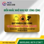 Biển Nhắc Nhở Vui Lòng Tự Bảo Quản Tài Sản Cá Nhân - Bảng Mica Treo Tường Chống Trộm