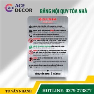 Alternative view of Biển Nội Quy Tòa Nhà Alu Chống Ăn Mòn - In Uv Cao Cấp, Chịu Thời Tiết