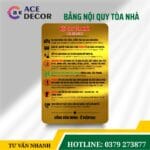 Biển Nội Quy Tòa Nhà Alu Chống Ăn Mòn - In Uv Cao Cấp, Chịu Thời Tiết