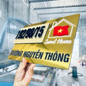 Alternative view of Mẫu Biển Số Nhà Alu Gương 2 Lớp Số Nổi 10Mm Sang Trọng Nhất 2026